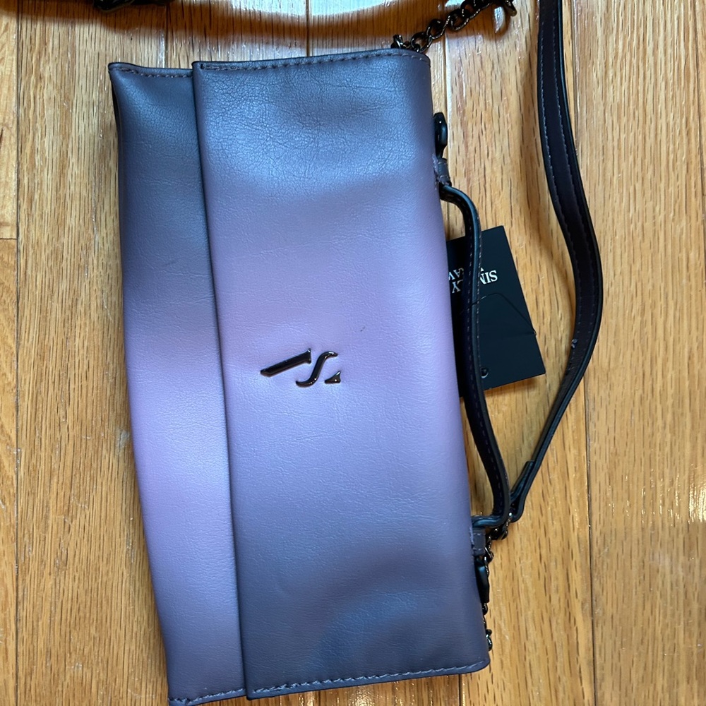 Simply Vera Vera Wang Purple Clutch with Iridescent Finish